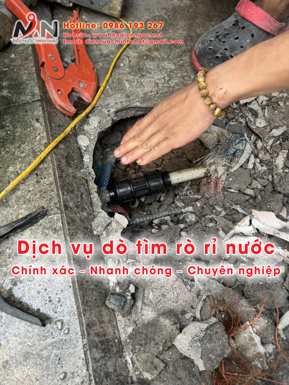 Dò tìm sửa chữa rò rỉ nước hiệu quả, ít đục phá