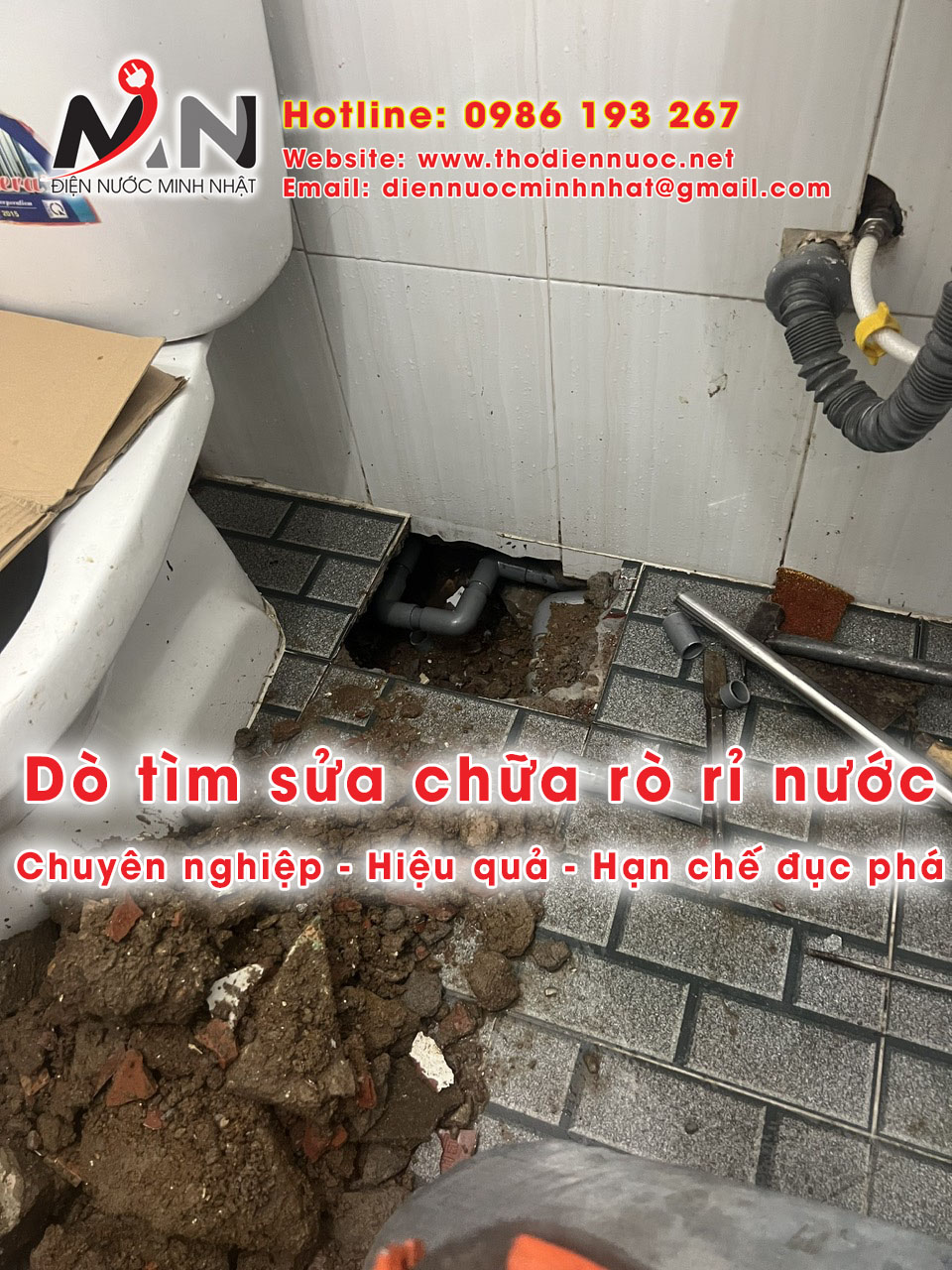 Thợ sửa ống nước quận 3 của Minh Nhật, chuyên dò tìm sửa chữa rò rỉ nước giá rẻ, triệt để 100%